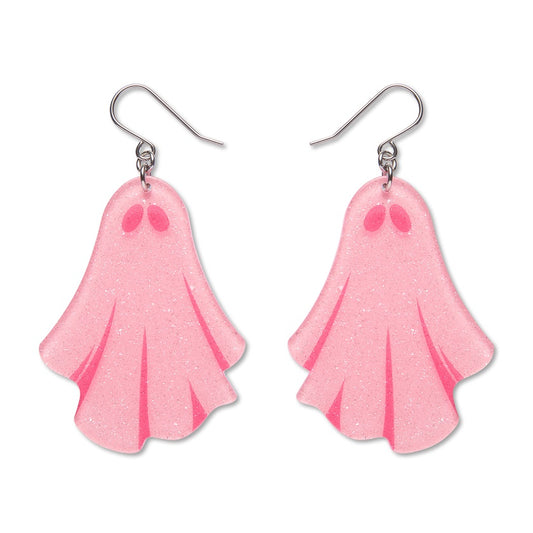 Ghostie Drop Earrings - Pink